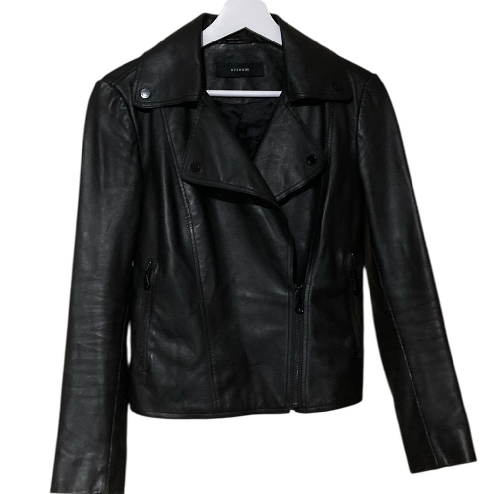 Uterqüebiker Super Soft Leather Biker Jacket